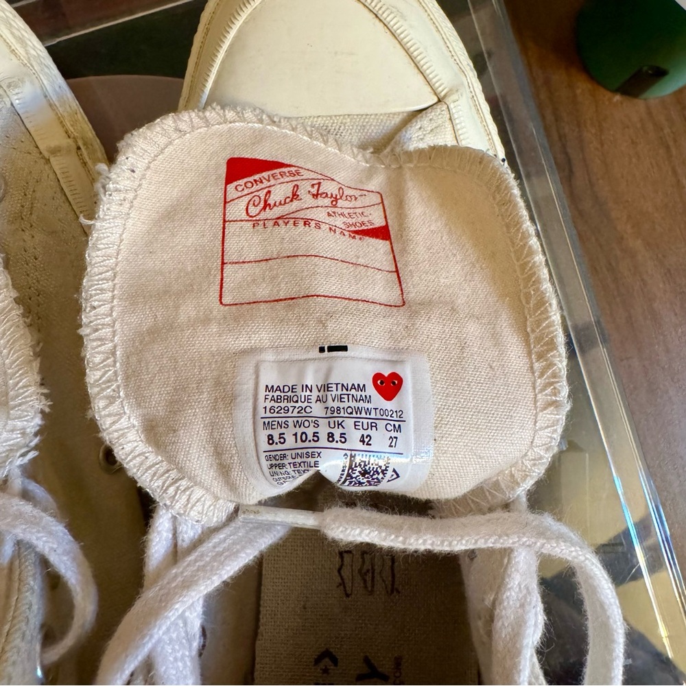 Converse Chuck Taylor All Star 70 Hi / Comme des Garcons PLAY Multi-Heart White - Picture 5 of 6